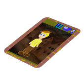 Cartoon Boy Looking at Spaceship  マグネット (左側)