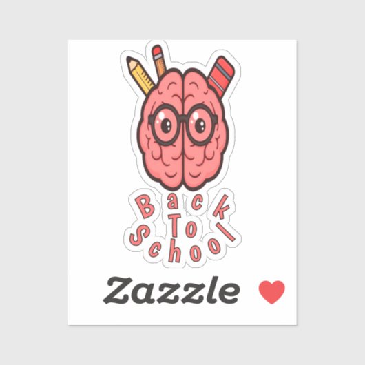 Cartoon Brain Educational Sticker Pack -おもしろい勉強 シール (シート)