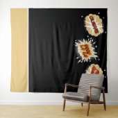 Cartoon Bubbles引用文結婚の写真の背景 タペストリー (インサイチュ(横))