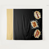 Cartoon Bubbles引用文結婚の写真の背景 タペストリー (正面(横))