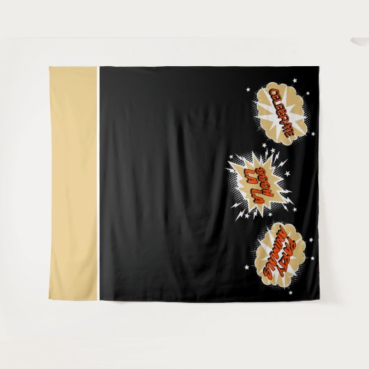 Cartoon Bubbles引用文結婚の写真の背景 タペストリー (正面(横))