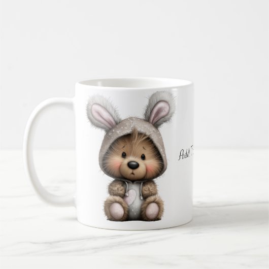 Cartoon Bunny Bear Ceramic Coffee Mug コーヒーマグカップ (左)