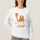 Cartoon Camel Smiling Desert Animal Character Tシャツ (正面)