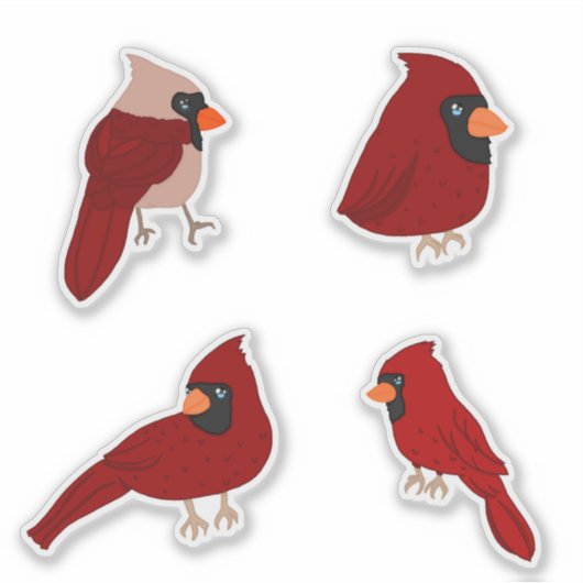 Cartoon Cardinal Sticker Pack シール (正面)