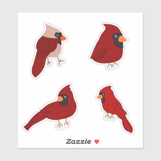 Cartoon Cardinal Sticker Pack シール (シート)