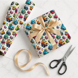 Cartoon Cars Colorful Kids Gift Wrapping Paper ラッピングペーパー