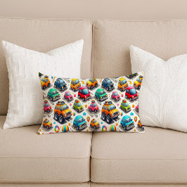 Cartoon Cars Colorful Kids Nursery Lumbar Pillow ランバークッション