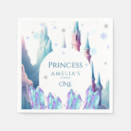  Cartoon Castle 1st Birthday Paper スタンダードカクテルナプキン