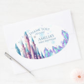  Cartoon Castle 1st Birthday Paper 楕円形シール (封筒)