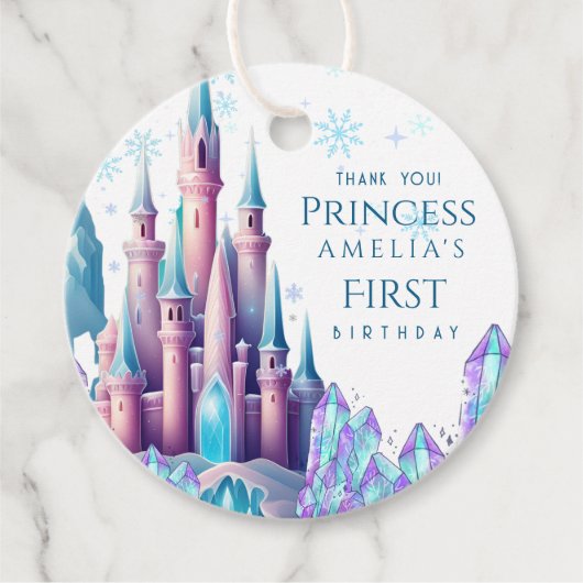 Cartoon Castle Frozen Kingdom 1st Birthday フェイバータグ (正面)