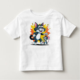 Cartoon Cat and Mouse Chase トドラーTシャツ