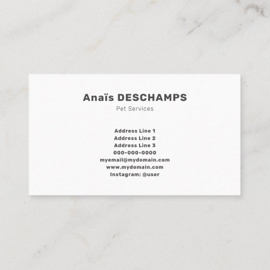 Cartoon Cat & Dog - Pet Services 名刺 (裏面)