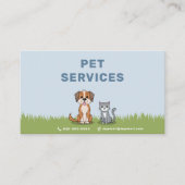 Cartoon Cat & Dog - Pet Services 名刺 (正面)