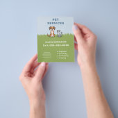 Cartoon Cat & Dog - Pet Services Flyer チラシ (手)