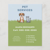 Cartoon Cat & Dog - Pet Services Flyer チラシ (正面)