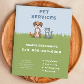 Cartoon Cat & Dog - Pet Services Flyer チラシ