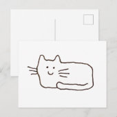 Cartoon Cat Doodle Line Drawing  ポストカード (正面/裏面)