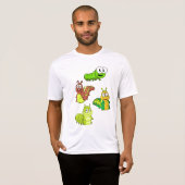 Cartoon Caterpillar Characters Adorable Insects Tシャツ (正面フル)