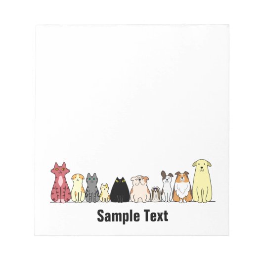 cartoon cats and dogs note pad ノートパッド (正面)