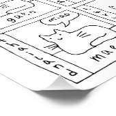 Cartoon Cats Different Languages Glossy Poster ポスター (コーナー)