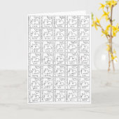 Cartoon Cats Different Various Languages Meow カード (黄色い花)