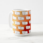 Cartoon Cats Doodle Line Drawing コーヒーマグカップ (正面左)