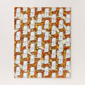 Cartoon Cats Doodle Line Drawing ジグソーパズル (縦)