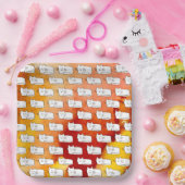 Cartoon Cats Doodle Line Drawing ペーパープレート (パーティー)