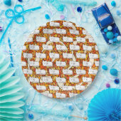 Cartoon Cats Doodle Line Drawing ペーパープレート (パーティー)