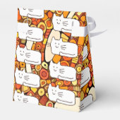 Cartoon Cats Doodle Line Drawing Favor Boxes フェイバーボックス (裏面サイド)
