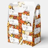 Cartoon Cats Doodle Line Drawing Favor Boxes フェイバーボックス (オープン)