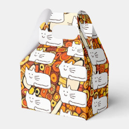Cartoon Cats Doodle Line Drawing Favor Boxes フェイバーボックス