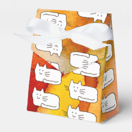 Cartoon Cats Doodle Line Drawing Favor Boxes フェイバーボックス