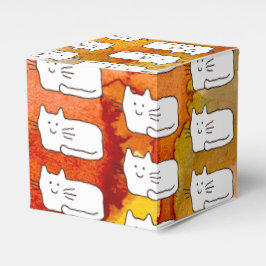 Cartoon Cats Doodle Line Drawing Favor Boxes フェイバーボックス