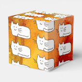 Cartoon Cats Doodle Line Drawing Favor Boxes フェイバーボックス (裏面サイド)
