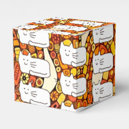 Cartoon Cats Doodle Line Drawing Favor Boxes フェイバーボックス