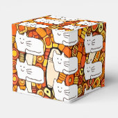 Cartoon Cats Doodle Line Drawing Favor Boxes フェイバーボックス (裏面サイド)