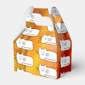 Cartoon Cats Doodle Line Drawing Favor Boxes フェイバーボックス (裏面サイド)