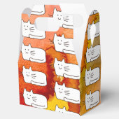 Cartoon Cats Doodle Line Drawing Favor Boxes フェイバーボックス (オープン)