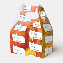 Cartoon Cats Doodle Line Drawing Favor Boxes フェイバーボックス