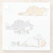 Cartoon Cats "LET’S GO!!" Coaster ガラスコースター (裏面)
