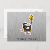 Cartoon Caveman;メタルルック ポストカード (正面/裏面)