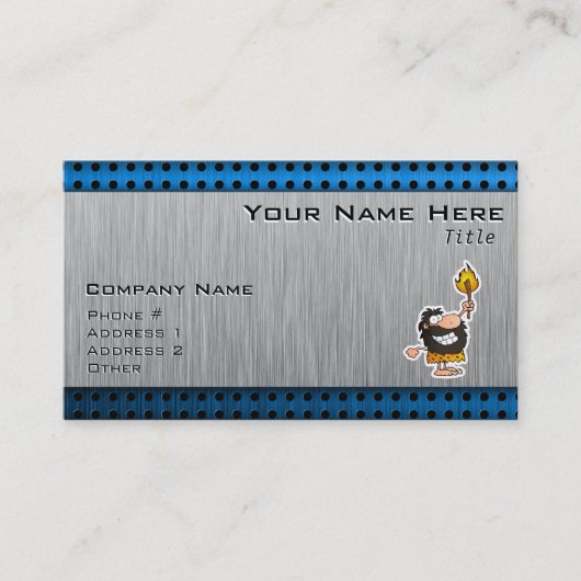 Cartoon Caveman；メタルルック 名刺 (正面)