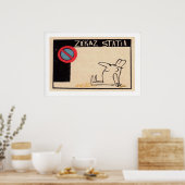 Cartoon Character No Parking Sign Vintage Matchbox ポスター (キッチン)