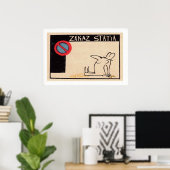 Cartoon Character No Parking Sign Vintage Matchbox ポスター (ホームオフィス)