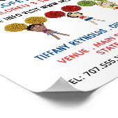 Cartoon Cheerleaderデザイン、チアリーティング教室 ポスター (角)