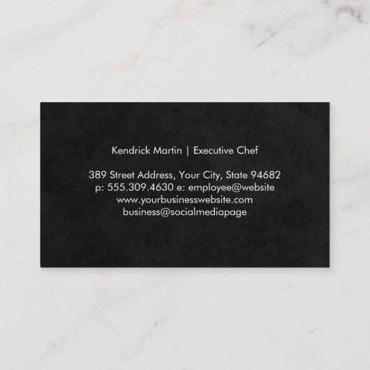 Cartoon Chef Logo | Restaurant 名刺 (裏面)