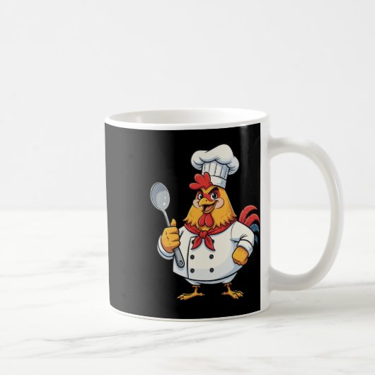 Cartoon Chicken Cook Rooster Chef Kitchen _1  コーヒーマグカップ (右)