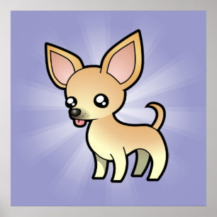 Cartoon Chihuahua (smooth coat) ポスター