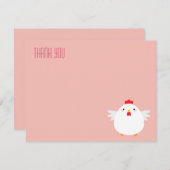 Cartoon Chikne (白)|フラットサンクユーノートカード 招待状 (正面/裏面)